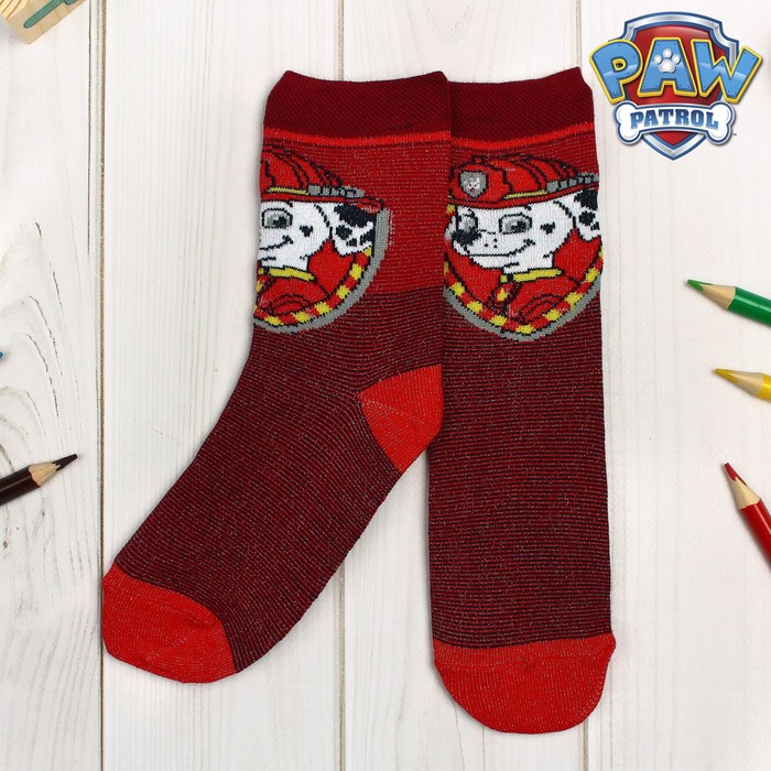 Щенячий патруль. Носки детские PAW PATROL "Маршал" щит14-16 см, 2-3 г., 80% хл.,17% п/а, 3% эл.
