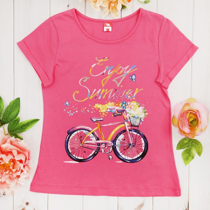 Футболка для девочки, рост 158 см, цвет розовый