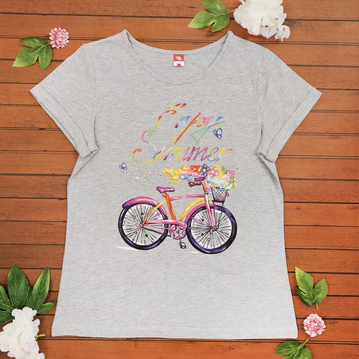 Футболка для девочки, рост 146 см, цвет серый меланж