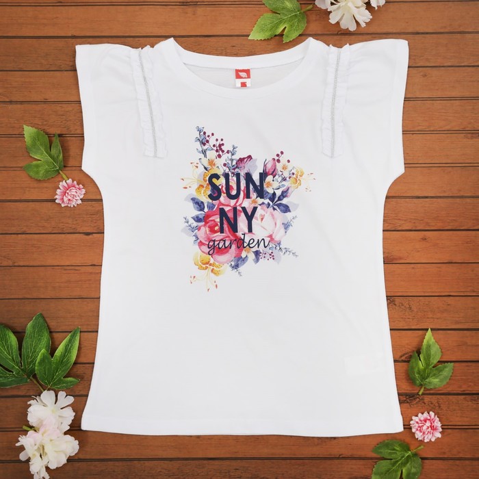 Футболка для девочки, рост 152 см, цвет белый