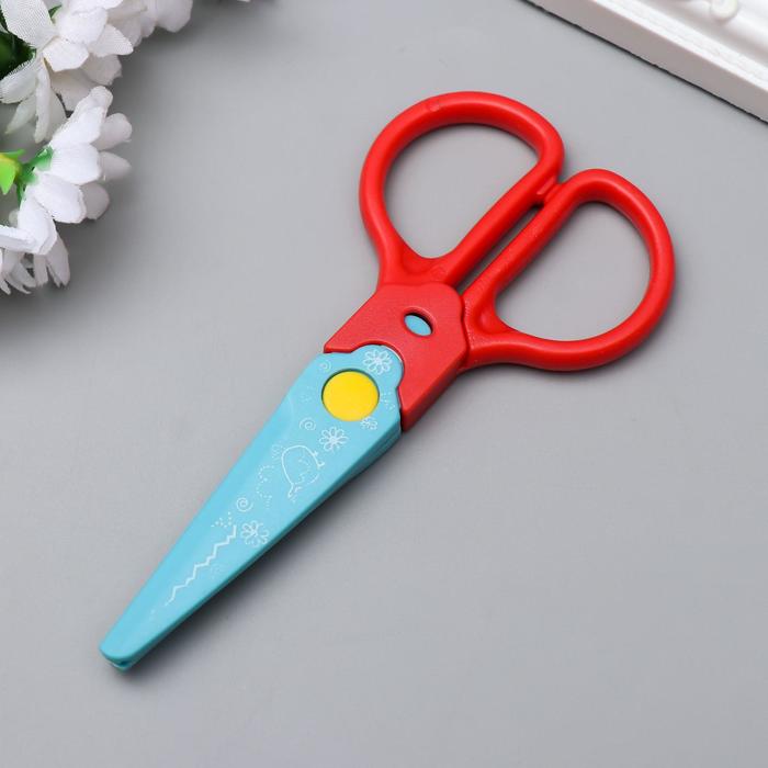 Ножницы рельефные пластик "Цветные" МИКС 12,5х6 см