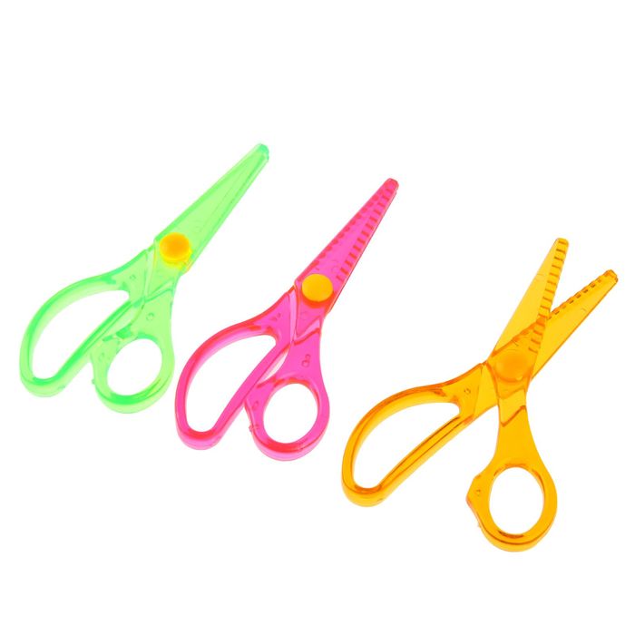 Ножницы рельефные пластик "Рукоделие" (набор 3 шт) 13,5х5,5 см