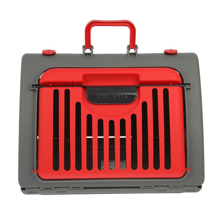 Переноска складная ультракомпактная для животных, 47 х 36 х 39 см, красная