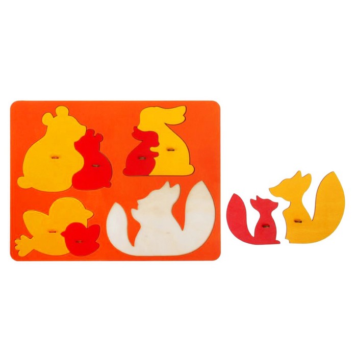 Рамка-вкладыш "Животные и их детёныши", цвет МИКС