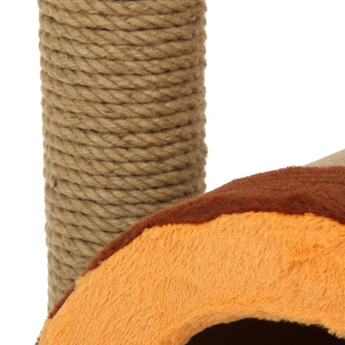 Комплекс с полукруглым домиком, 55 х 39 х 50 см, джут, микс цветов