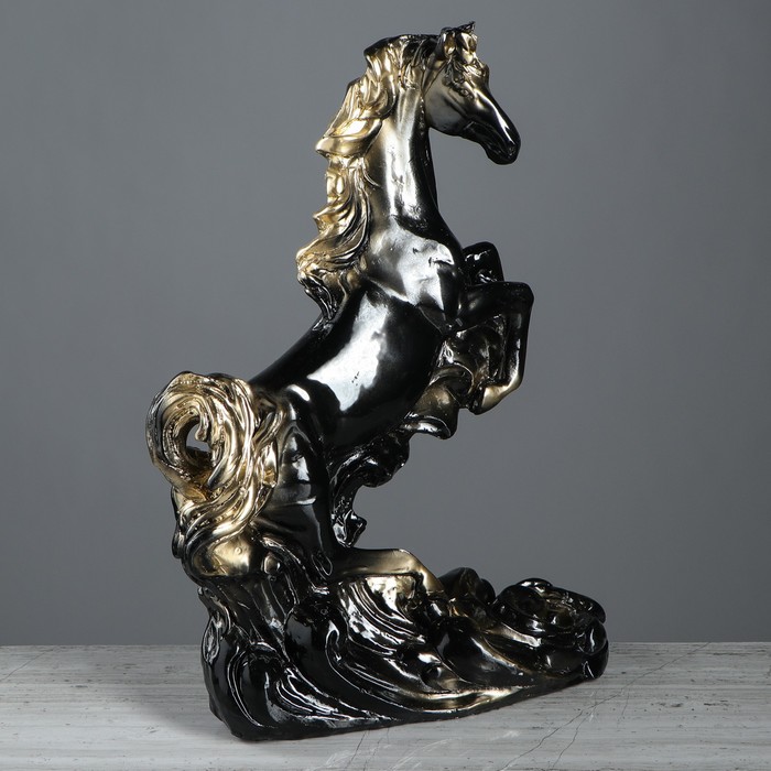 Сувенир "Конь на дыбах" огромный, чёрный