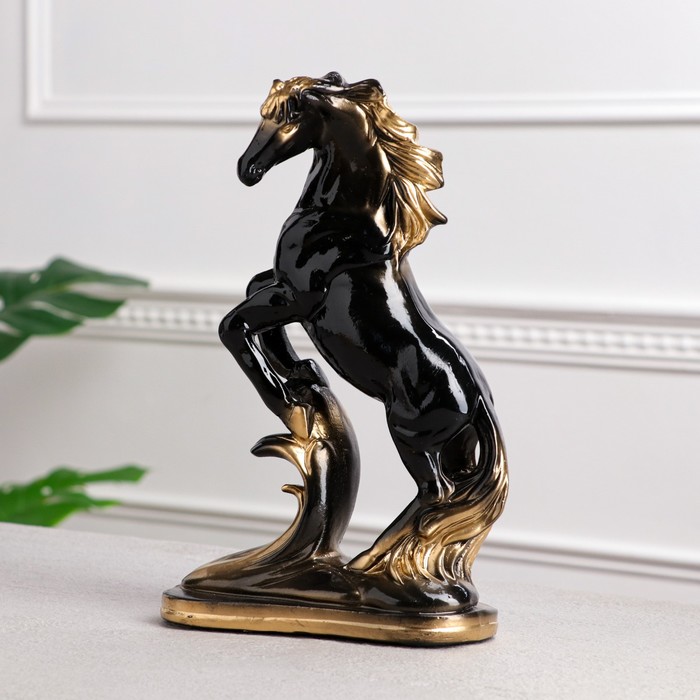 Сувенир Конь на дыбах 30 см, чёрный