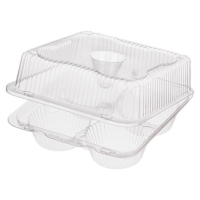 Контейнер с неразъёмной крышкой РК-1818/4 (М), 20,7х19,6х9,1 см, 180 шт, 2350 мл