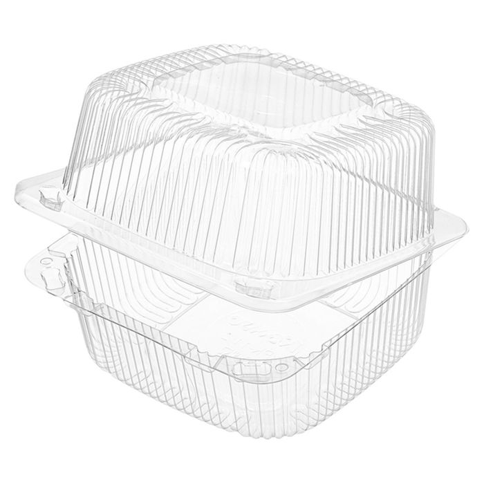 Контейнер с неразъемной крышкой РК-11/2, квадратный, прозрачный, 13,2х13,1х9,3 см / 1070 мл   243345