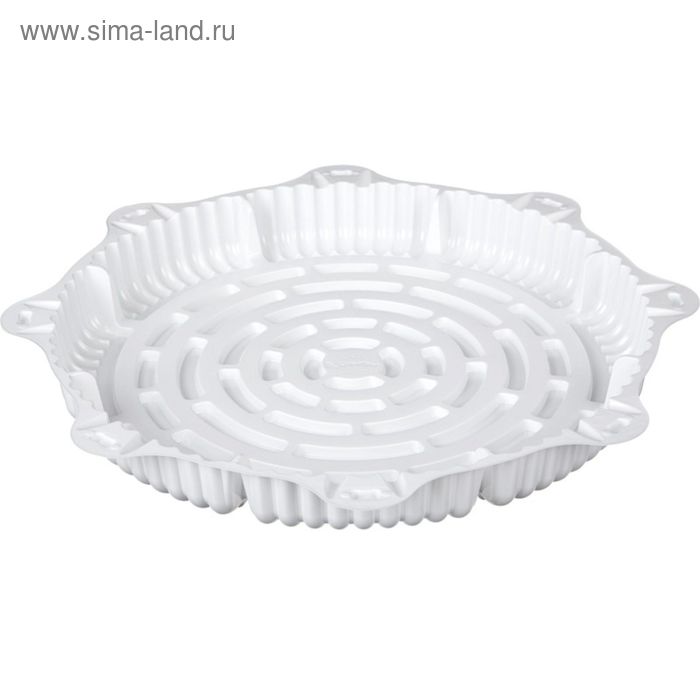 Контейнер для торта Т-450Д, круглый, цвет белый, размер 33,8 х 33,8 х 4 см