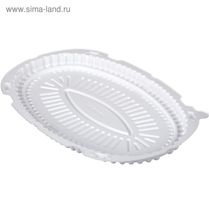 Контейнер для торта Т-250Д, овальный, цвет белый, размер 30 х 20,2 х 2,1 см