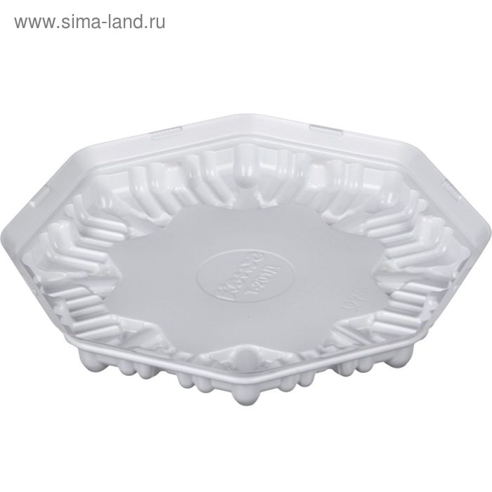 фото Контейнер для торта т-201д (т), восьмиугольный, цвет белый, размер 18,5 х 18,5 х 2,5 см комус