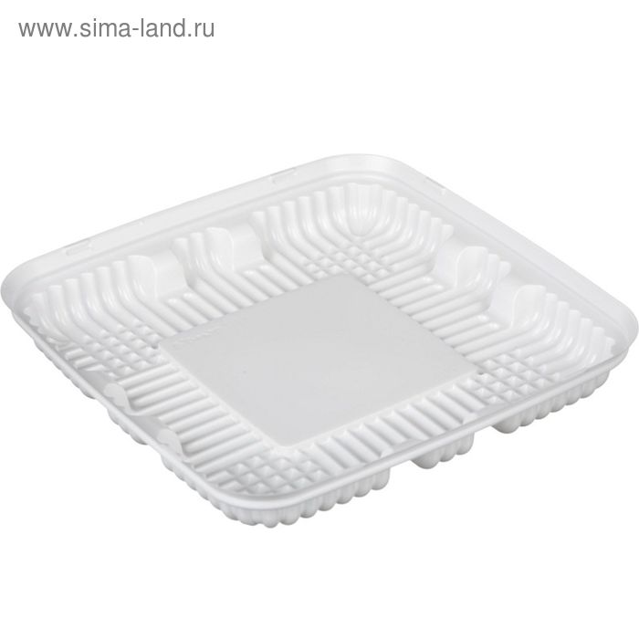 Контейнер для торта Т-170Д, квадратный, цвет белый, размер 24,3 х 24,3 х 3,25 см