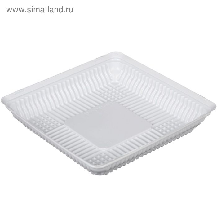 Контейнер для торта Т-160Д (Т), квадратный, цвет белый, размер 20,5 х 20,5 х 3,7 см