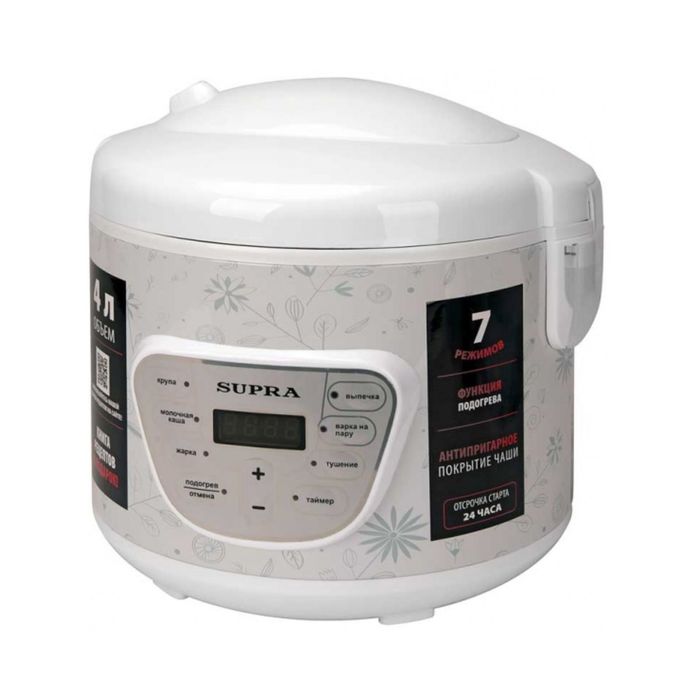 Мультиварка Supra MCS-4704, 900 Вт, 4 л, 7 прог, мультиповар, отлож старт