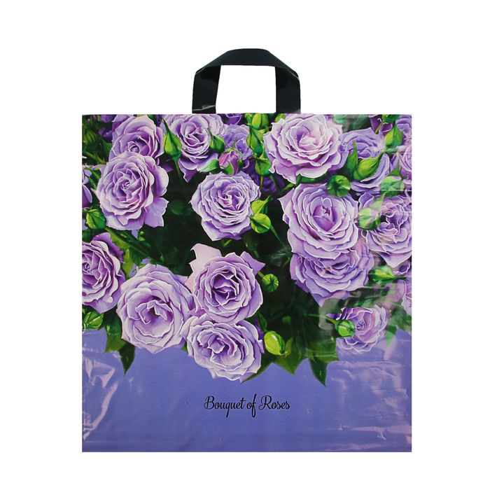 Пакет "Букет, полиэтиленовый с петлевой ручкой, 44х44 см, 70 мкм