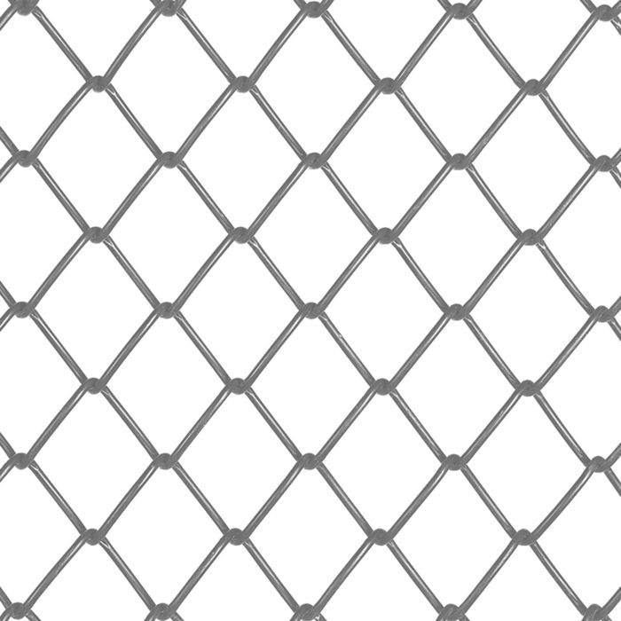 Сетка-рабица с полимерным покрытием, серая, ячейка 50 мм, толщина 2,6 мм, рулон 2,0х10 м