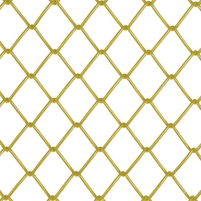 Сетка-рабица с полимерным покрытием, жёлтая, ячейка 35 мм, толщина 2,2 мм, рулон 1,5х10 м