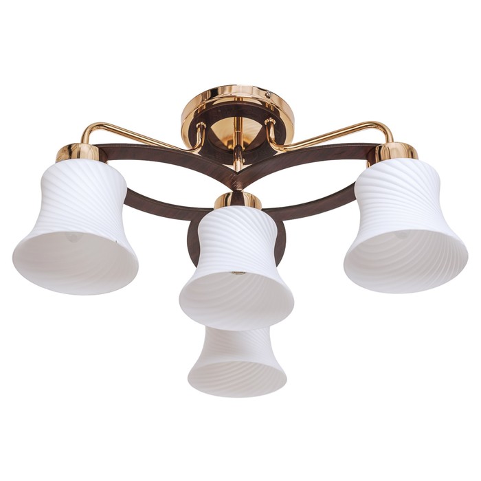 Люстра "Амбра" 3+1 лампы 60Вт Е27 золото-коричневый 55х55х32