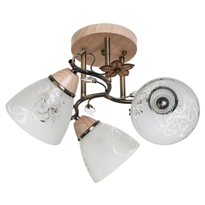 Люстра "Бруния"  3 лампы 40Вт Е27 античная бронза-бежевый 46х46х29