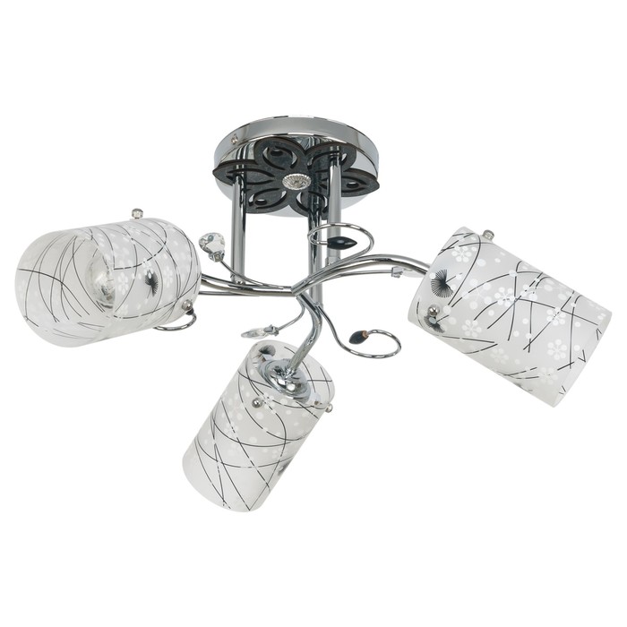 Люстра "Малус"  3x40Вт Е27 хром-черный 42х32х29