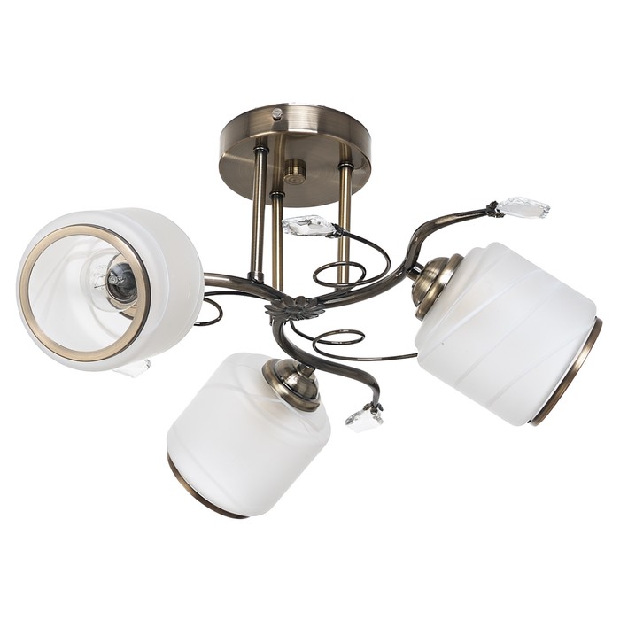 Люстра "Фрезия"  3 лампы 40Вт Е27 античная бронза 46х26х25