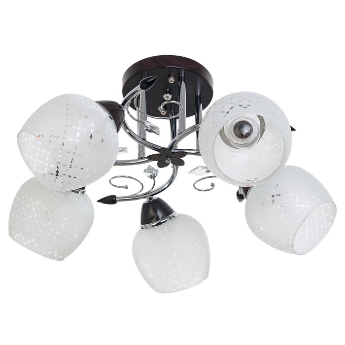 Люстра "Алисия" 5 ламп 60Вт Е27 хром-черный