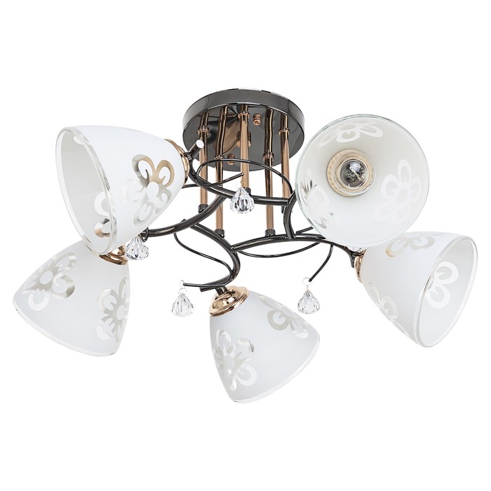 Люстра "Белатия" 5 ламп 40Вт Е27 антрацит-золото 52х52х27