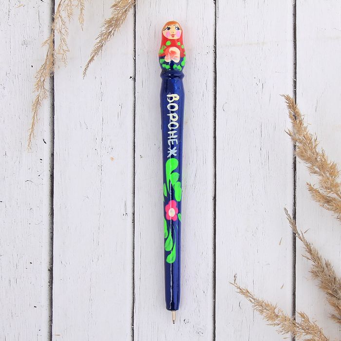 Ручка деревянная, матрешка "Воронеж", 17 см