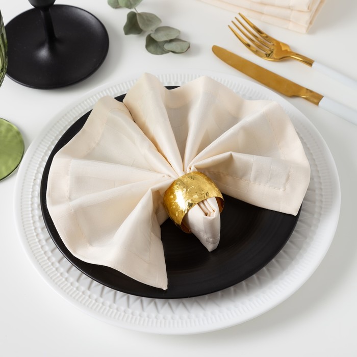 Набор салфеток "Этель" Геометрия 32х32 см - 4 шт., цвет молочный, пл. 192 г/м2, хл. с ГМО