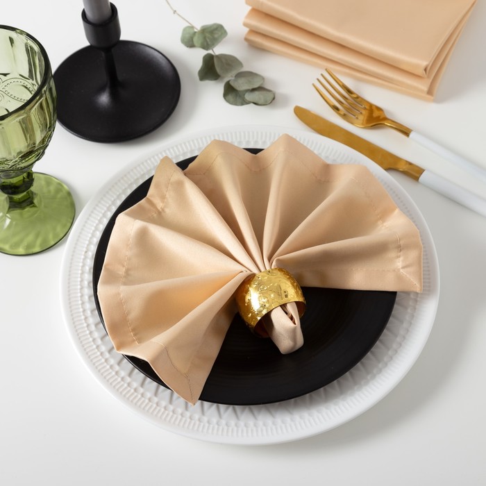 Набор салфеток "Этель" однотонных 32х32 см - 4 шт., цвет бежевый, пл. 192 г/м2, хл. с ГМО