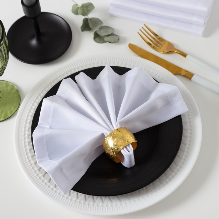 Набор салфеток "Этель" однотонных 32х32 см - 4 шт., цвет белый, пл. 192 г/м2, хл. с ГМО