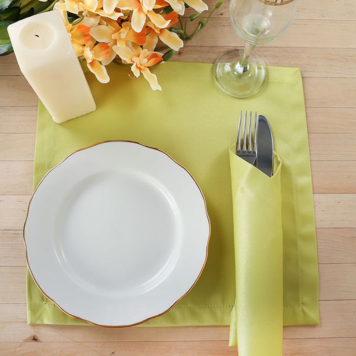 Набор салфеток "Этель" однотонных 32х32 см - 4 шт., цвет салатовый, пл. 192 г/м2, хл. с ГМО