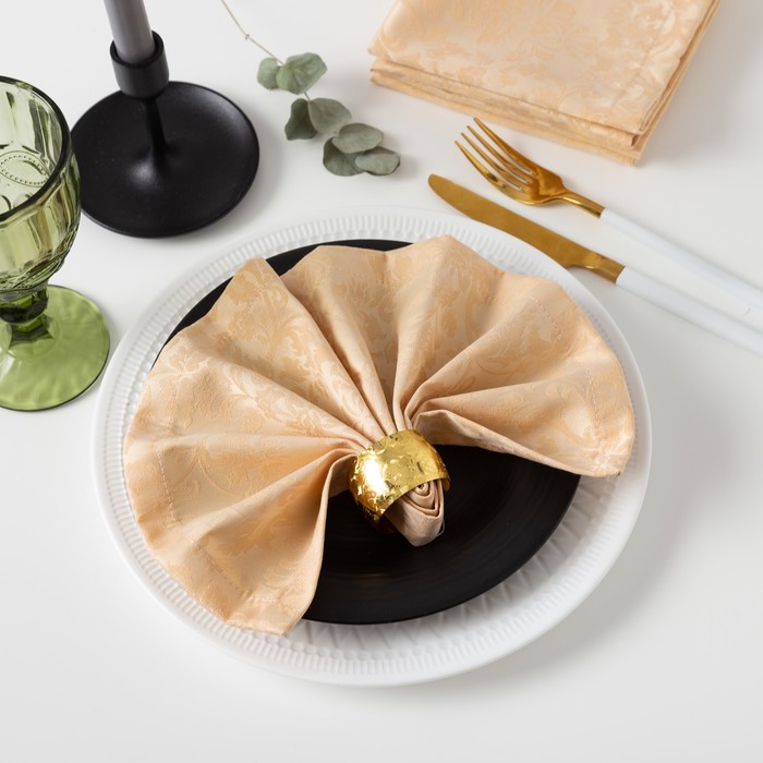 Набор салфеток "Этель" Роскошь 32х32 см - 4 шт., цвет бежевый, пл. 192 г/м2, хл. с ГМО