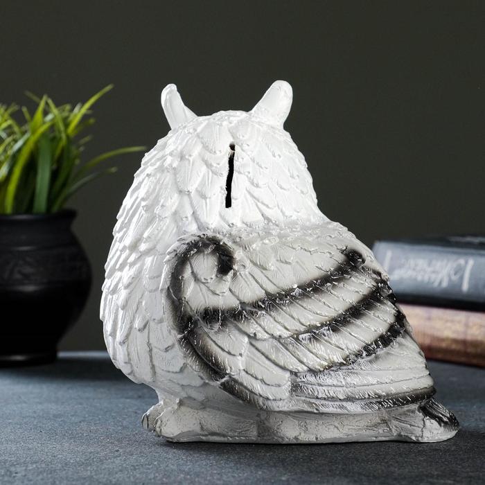 Копилка "Совушка малая" серая 15х15см