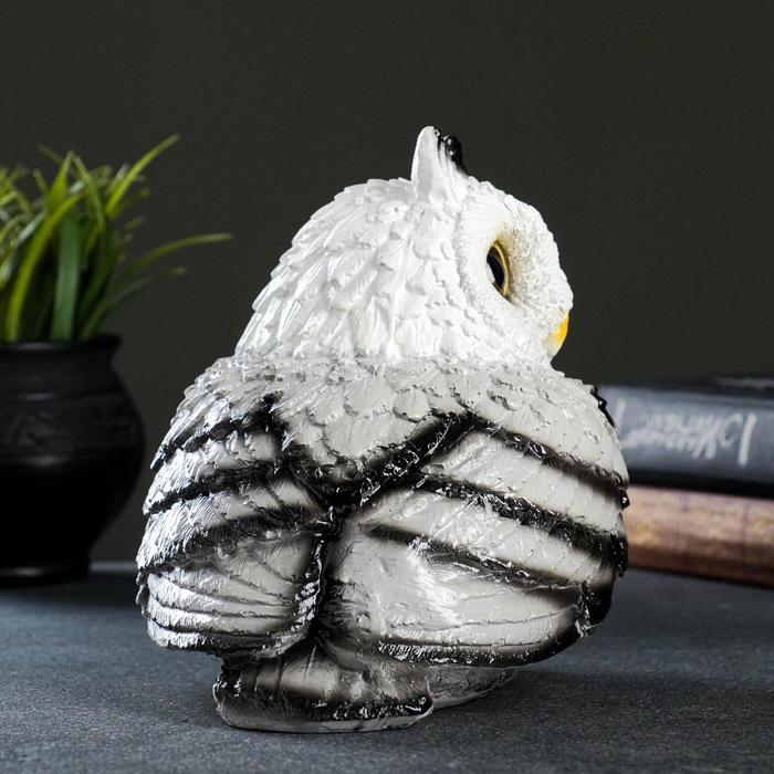 Копилка "Совушка малая" серая 15х15см