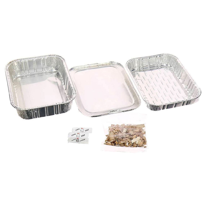 Коптильня одноразовая, ольховая щепа, соль, чёрный перец, размер 20 х 15 см, 3 штуки