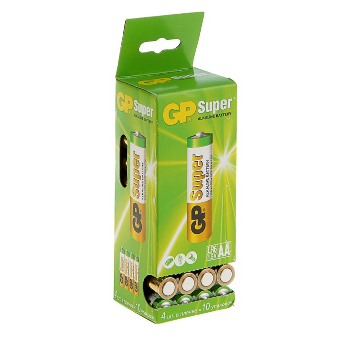 Батарейка алкалиновая GP Super, AA, LR6-40BOX, набор 40 шт.