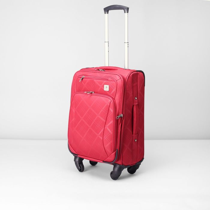 Чемодан малый 20", с расширением, 4 колеса, цвет красный