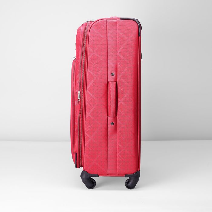 Чемодан большой 28", трансформер, 1 отдел на молнии, 2 наружных кармана, 4 колеса, цвет красный