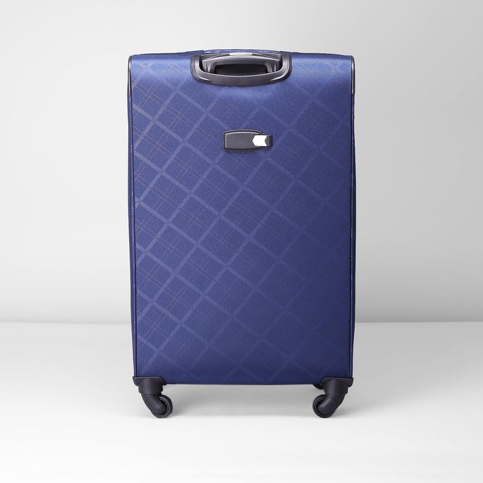 Чемодан большой с расширением 28", отдел на молнии, 2 наружных кармана, 4 колеса, цвет синий