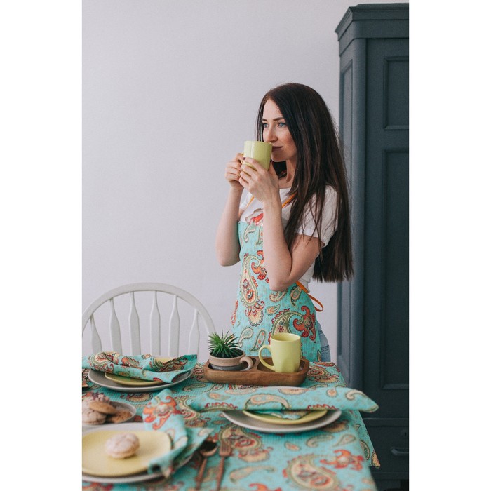 Фартук "Доляна" Индийский огурец, 60х70 см, вафельное полотно 162г/м2