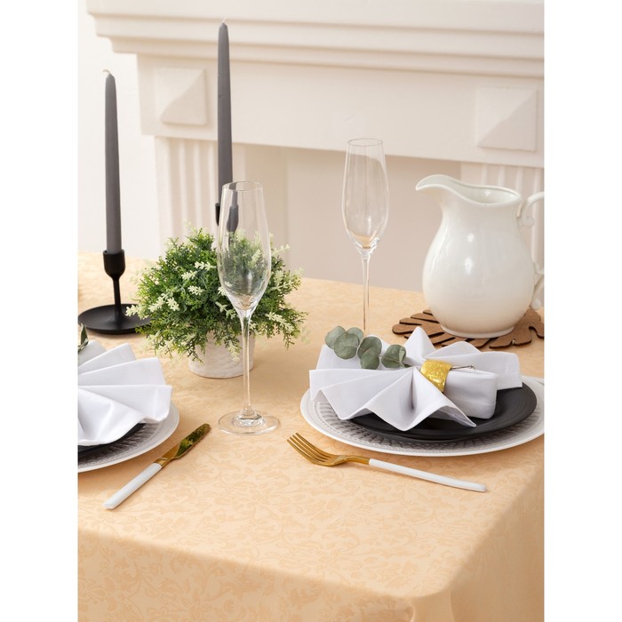 Скатерть "Этель" Роскошь 150х250 см, цвет бежевый, пл. 192 г/м2, хл с ГМО