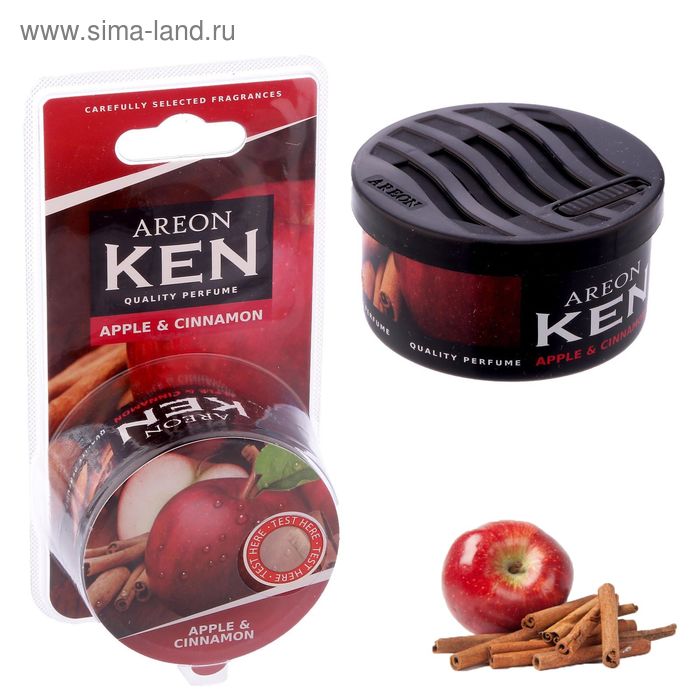 Ароматизатор AREON KEN BLISTER, яблоко и корица автомобильный ароматизатор areon fresco красное яблоко