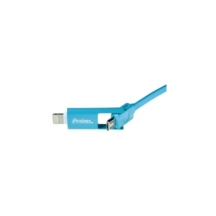 Кабель Partner 2в1 Lightning 8-pin + microUSB 2.1А (1м.) (ПР032877)