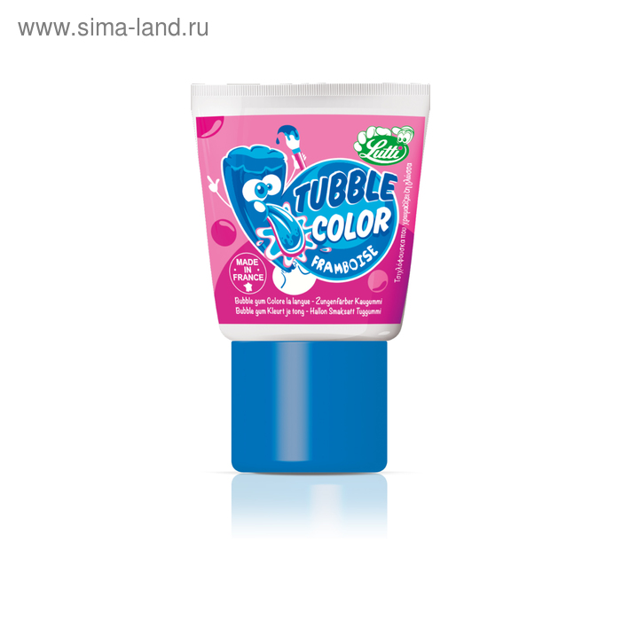 Жевательная резинка Lutti Tubble Gum Color, со вкусом малины, 35 г жевательная резинка tubble gum color