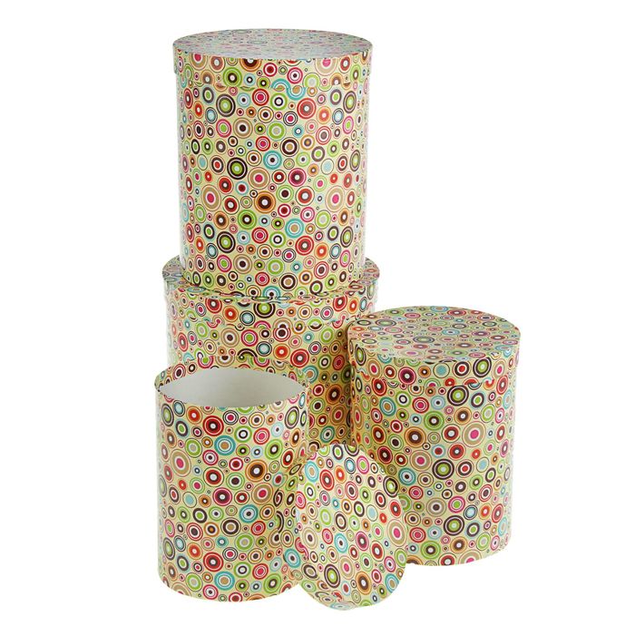 Набор коробок 4в1 "Кружки", 23 х 23 х 25 - 15 х 15 х 20 см