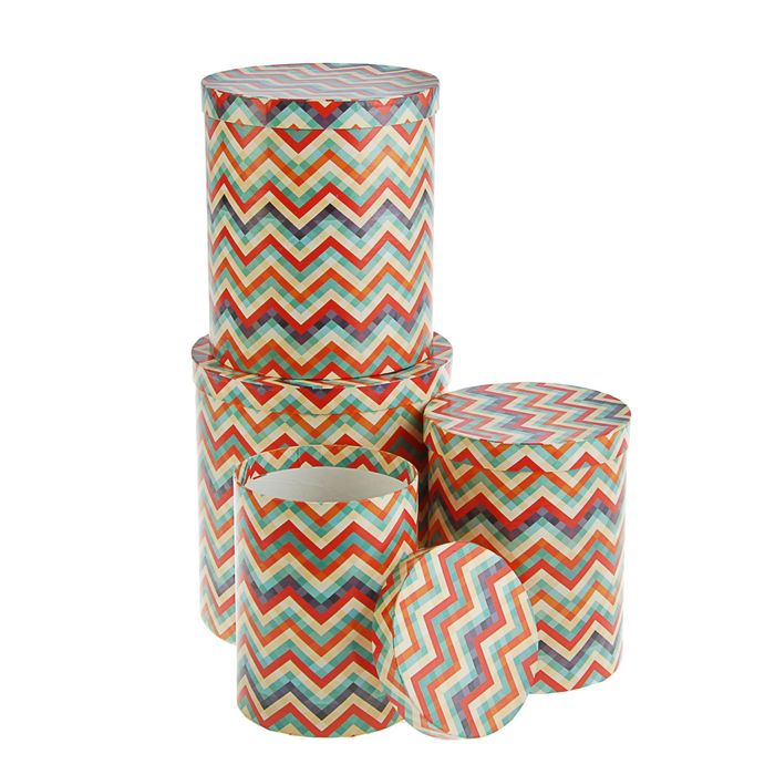 Набор коробок 4в1 "Зигзаги", 23 х 23 х 25 - 15 х 15 х 20 см