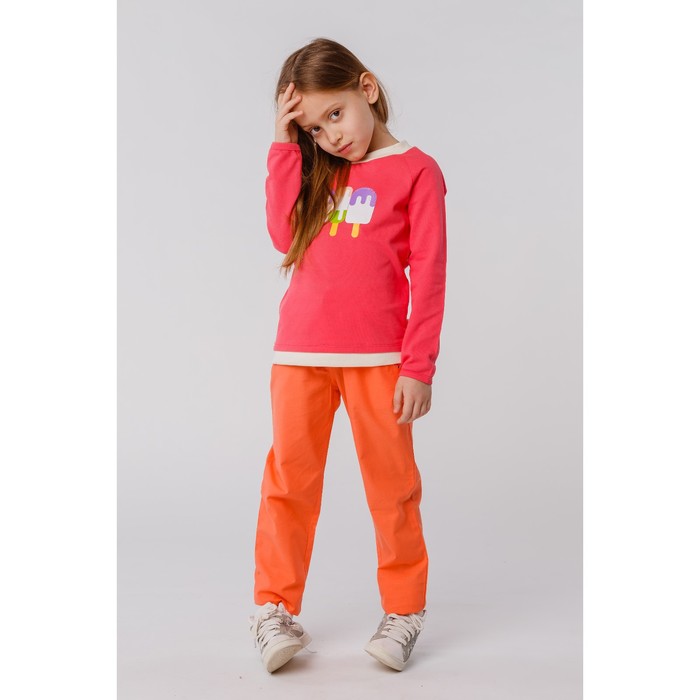 Брюки для девочки, рост 104 см, цвет коралловый