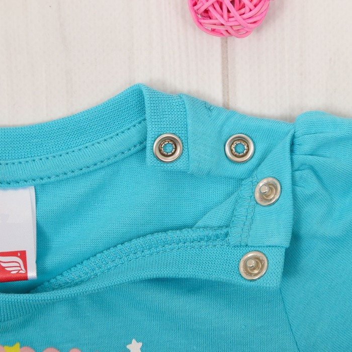 Футболка для девочки, рост 92 см, цвет бирюзовый